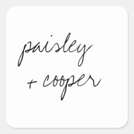 Moderne Minimalistische Hochzeitsstipendiaten Quadratischer Aufkleber