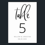 Moderne Minimalistische Hochzeitsszene Tischnummer<br><div class="desc">Moderne minimalistische Hochzeitsfeier mit boho script Schriftart.</div>