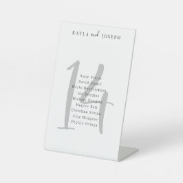 Moderne Minimalistische Hochzeitsszene Tischnummer Sockelschild