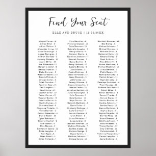 Moderne minimalistische Hochzeitstischordnung in t Poster