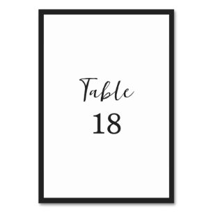 Moderne minimalistische Hochzeitstypografie Tischnummer