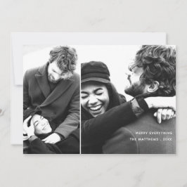 Moderne Minimalistische Holiday Foto Collage Card Feiertagskarte