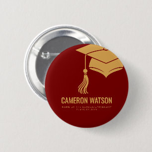 Moderne Minimalistische Hut und Quaste Abschlussfe Button