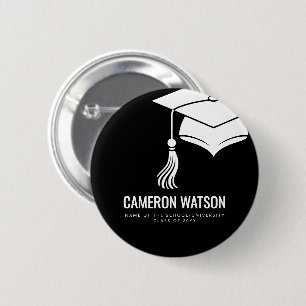 Moderne Minimalistische Hut und Quaste Abschlussfe Button