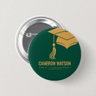 Moderne Minimalistische Hut und Quaste Abschlussfe Button