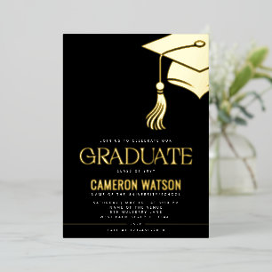 Moderne Minimalistische Hut- und Quasten-Abschluss Folieneinladung