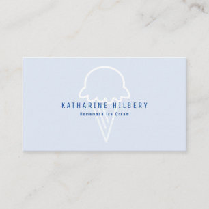 Moderne Minimalistische Ice Creme Blue Business Ca Visitenkarte