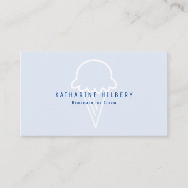 Moderne Minimalistische Ice Creme Blue Business Ca Visitenkarte (Vorderseite)