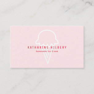Moderne Minimalistische Ice Creme Pink Business Ca Visitenkarte