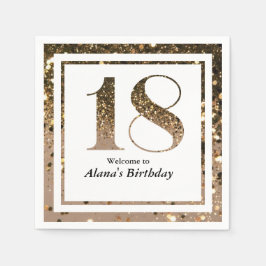 Moderne minimalistische Imitate Gold Glitzer 18. G Serviette