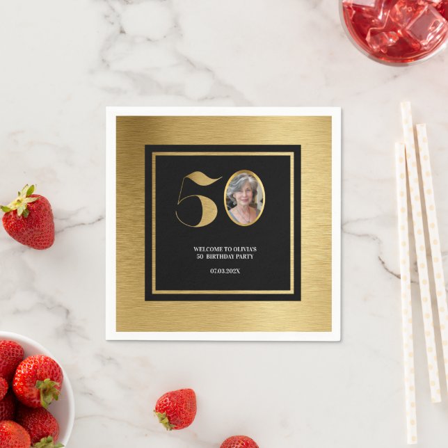 Moderne minimalistische Imitate Gold Glitzer 50. G Serviette (Beispiel)