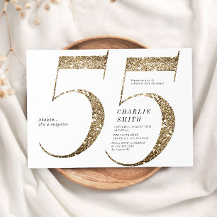 Moderne minimalistische Imitate Gold Glitzer 55. G Einladung