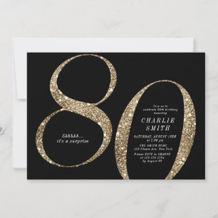 Moderne minimalistische Imitate Gold Glitzer 80. G Einladung