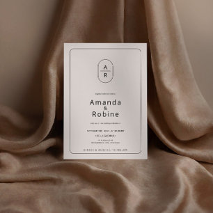 Moderne Minimalistische Initialen für Hochzeitsfei Einladung