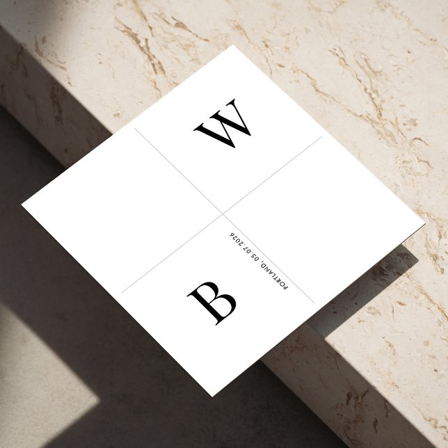 Moderne Minimalistische Initialen Hochzeiten von N Serviette (Modern Minimalist Initials Wedding Napkins)