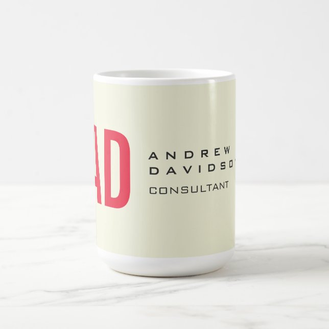Moderne Minimalistische Initialen Rotes Monogramm  Kaffeetasse (Mittel)