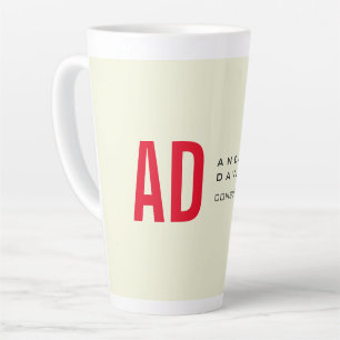 Moderne Minimalistische Initialen Rotes Monogramm  Milchtasse