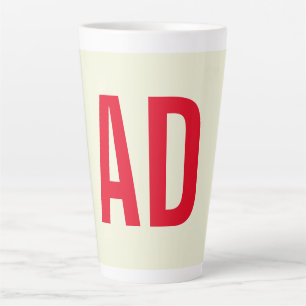 Moderne Minimalistische Initialen Rotes Monogramm  Milchtasse