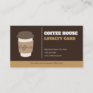 Moderne minimalistische Kaffee Shop Treuekarte Vor