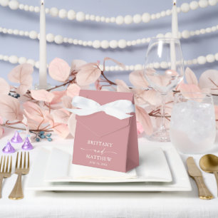 Moderne Minimalistische Kalligrafie Dusty Rose Wed Geschenkschachtel