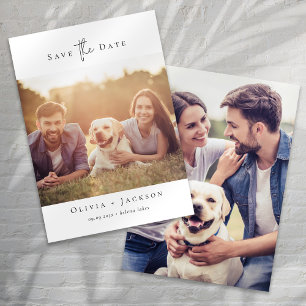 Moderne minimalistische Kalligrafie-Foto-Hochzeit Save The Date