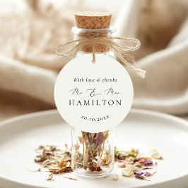 Moderne Minimalistische Kalligrafie-Hochzeit Geschenkanhänger