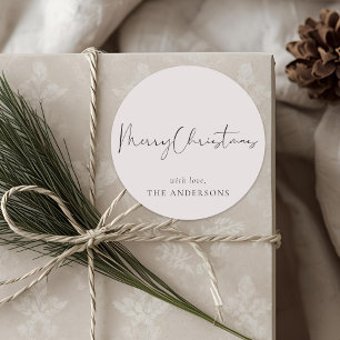 Moderne Minimalistische Kalligrafie Runder Aufkleber