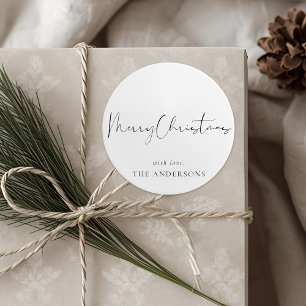 Moderne Minimalistische Kalligrafie Runder Aufkleber