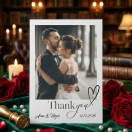 Moderne minimalistische Kalligrafie-Schrift Hochze Dankeskarte