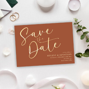 Moderne Minimalistische Kalligraphie Elegante Hoch Save The Date