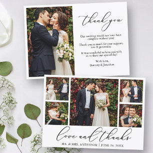 Moderne Minimalistische Kalligraphie Liebe 6 Foto  Dankeskarte