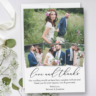 Moderne Minimalistische Kalligraphie Liebe Hochzei Dankeskarte