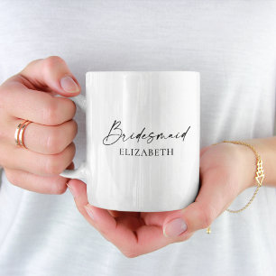 Moderne Minimalistische Kalligraphie Tinte Bridesm Kaffeetasse