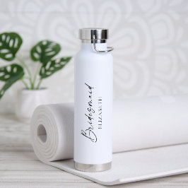 Moderne Minimalistische Kalligraphie Tinte Bridesm Trinkflasche