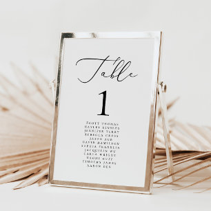 Moderne Minimalistische kalligraphische Hochzeitsn Tischnummer