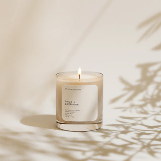 Moderne Minimalistische Kerze Kosmetik Quadratischer Aufkleber