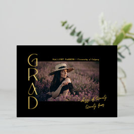 Moderne Minimalistische Klasse 2024 6 Foto Abschlu Folieneinladung