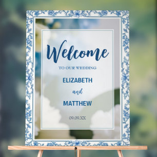 Moderne Minimalistische klassische Blume Hochzeit Acrylschild