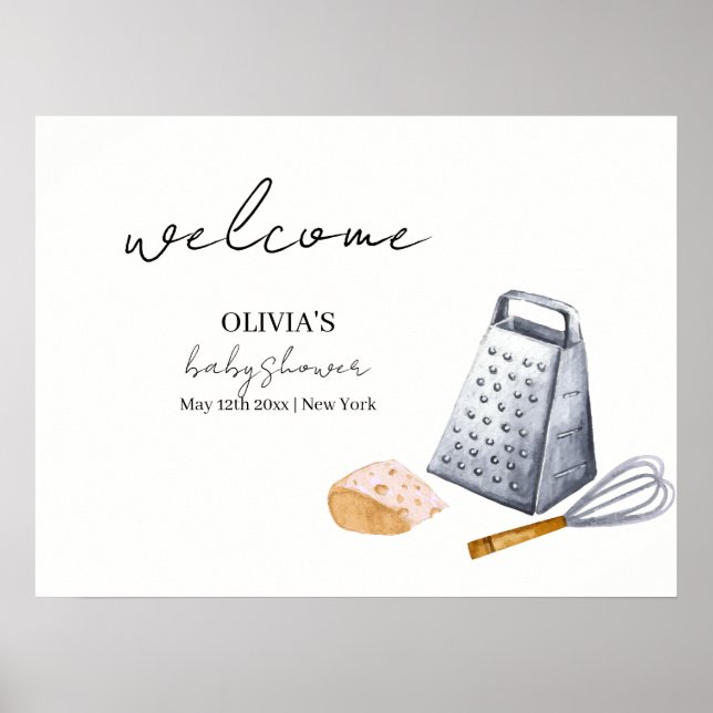 Moderne Minimalistische Koch Küche Babydusche Will Poster (Vorne)