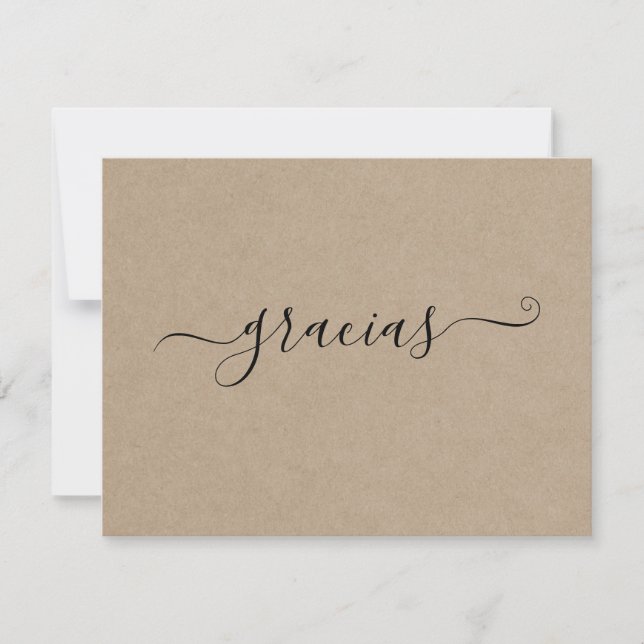 Moderne Minimalistische Kraft Gracias Card Einladung (Vorderseite)