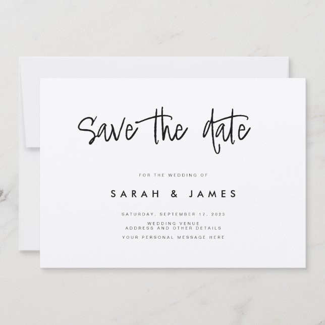 Moderne Minimalistische Kraft Hochzeit rettet das  Save The Date (Vorderseite)
