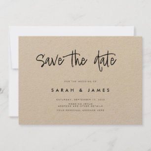 Moderne Minimalistische Kraft Hochzeit rettet das  Save The Date