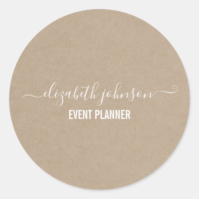 Moderne Minimalistische Kraft Runder Aufkleber (Vorderseite)