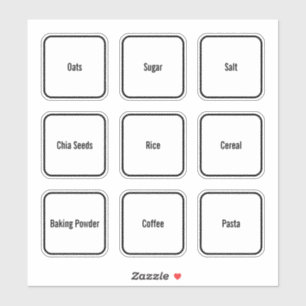 Moderne Minimalistische Küchenpantry-Labels Aufkleber