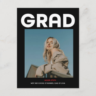 Moderne minimalistische kühne schwarze Typografie  Begleitkarte