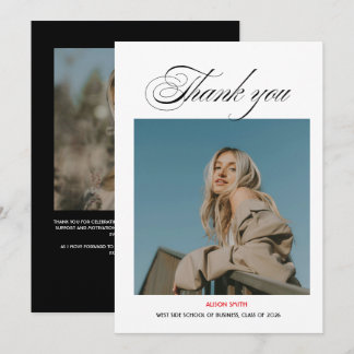 Moderne minimalistische kühne schwarze Typografie  Dankeskarte