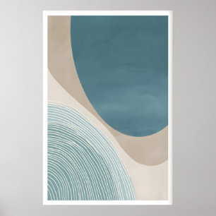 Moderne minimalistische Kunstprint abstrakte blaue Poster