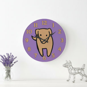 Moderne minimalistische Kunstwanduhr für Hunde-Lie Große Wanduhr