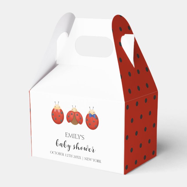 Moderne Minimalistische Ladybug-Kinderdusche Geschenkschachtel (Vorderseite)