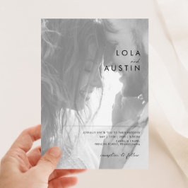 Moderne Minimalistische Lässige Foto Hochzeit Einladung